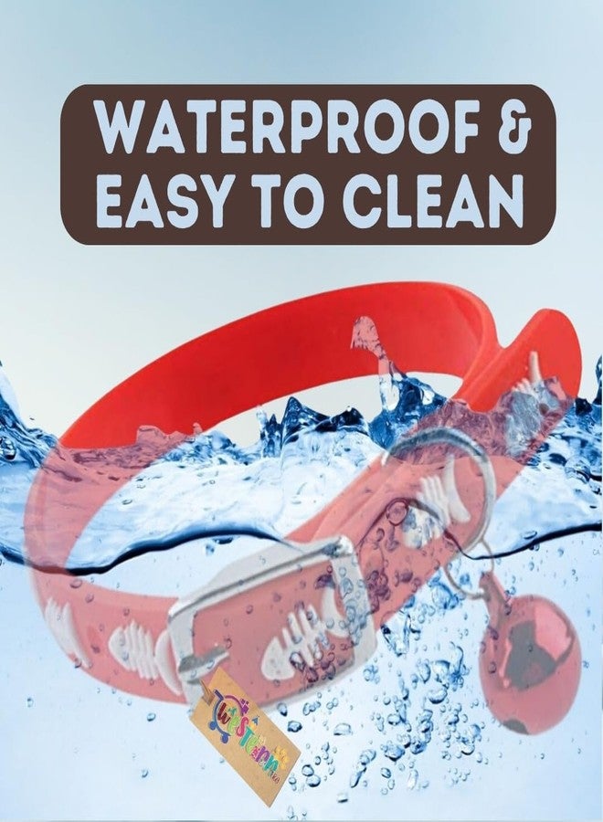 Western Era Multicolored Adjustable Rubber Silicone Cat Collar, Stylish Training Fusion, Redefining Feline Style, Rubber Cat Collar in a Vibrant Hued Silicone Cat Collar with Bell (Red) - Image 2